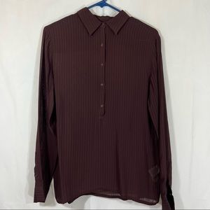 Zara woman button down shirt burgundy size M